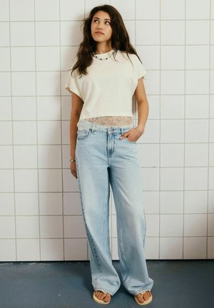 LMTD, JEANS WIDE LEG - Jeans baggy - light blue bleached denim