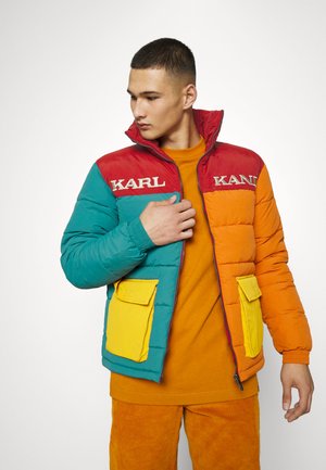 UNISEX RETRO BLOCK PUFFER JACKET - Vinterjakker - dark red
