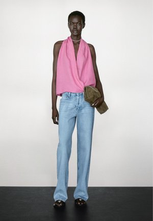 CROSSOVER HALTER NECK - Blouse - pink