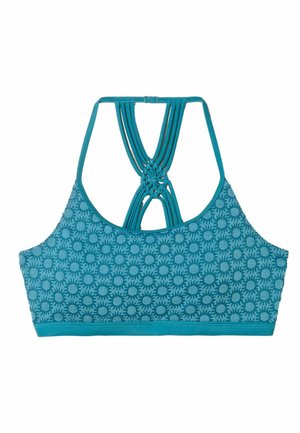 REGULAR FIT - MACRAME BIKINI TOP  . - Bikini-Top - teal blue sun jacquard