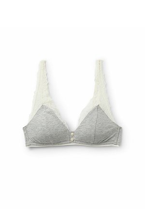 Tezenis DELICATE TOUCH - Triangle bra - grau y grigio melange  chiaro bianco perla