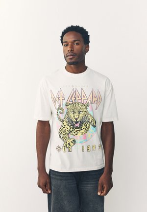 T-shirt con stampa - def leppard white