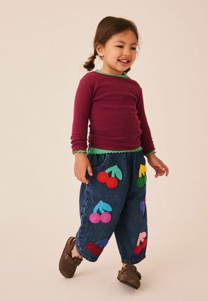 Next, REGULAR FIT - EMBROIDERED BARREL JEANS . - Blugi loose fit - rainbow cherry crochet
