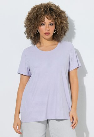 Ulla Popken, T-SHIRT, RIPPJERSEY, CLASSIC, RUNDHALS, HALBARM - T-shirt basic - bright purple