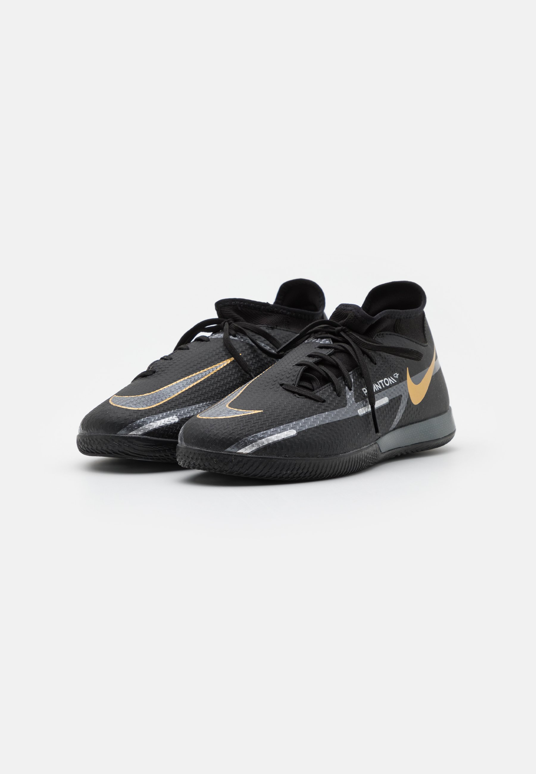 Nike Performance PHANTOM GT2 ACADEMY DF IC - Fußballschuh Halle -  black/metallic dark grey/metallic gold/schwarz - Zalando.ch