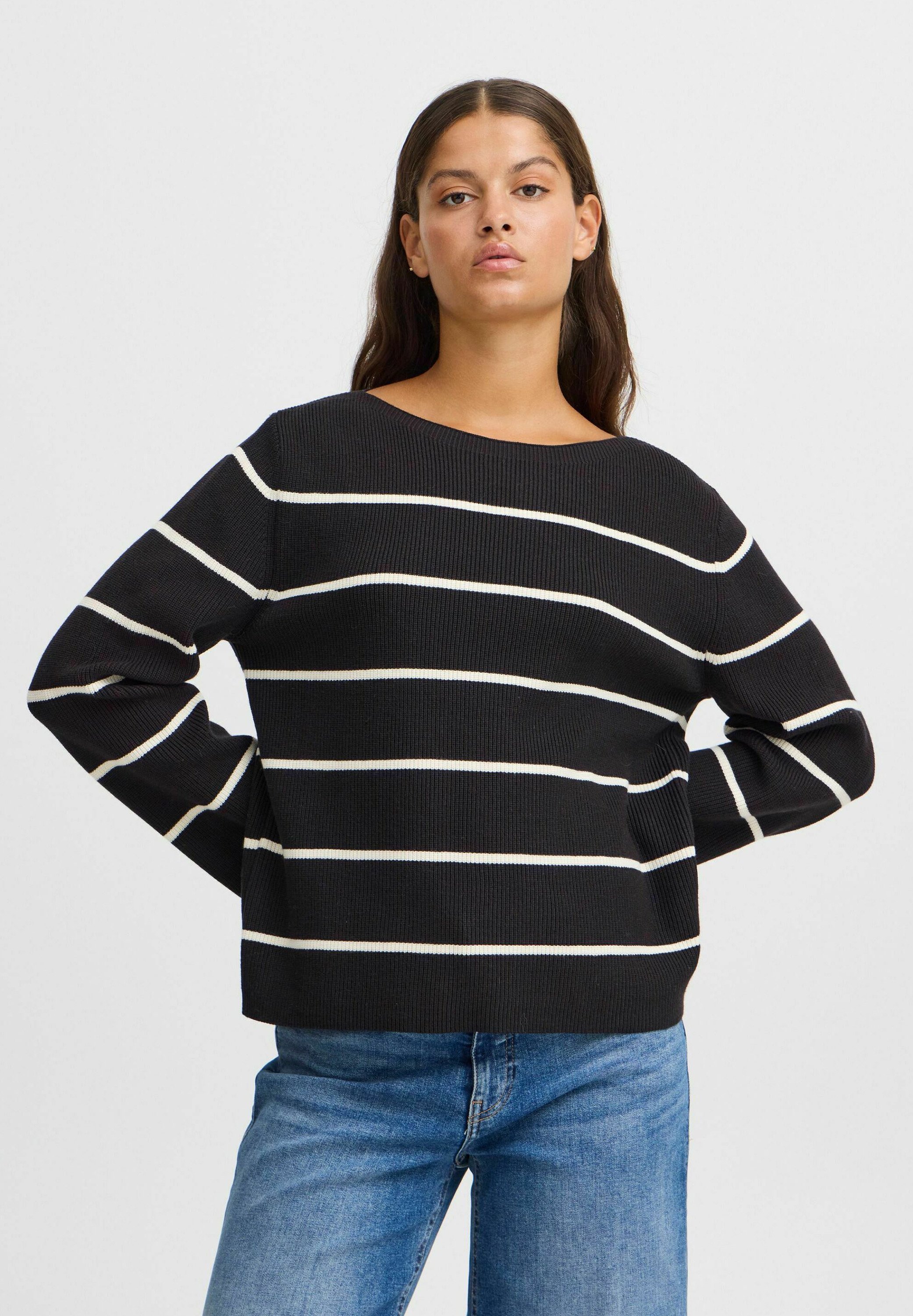 売れ筋商品|||イチ ニット&セーター レディース アウター IHBOSTON - Jumper - meteorite almond milk stripe ICHI IHBOSTON - Jumper - meteorite almond milk stripe/black