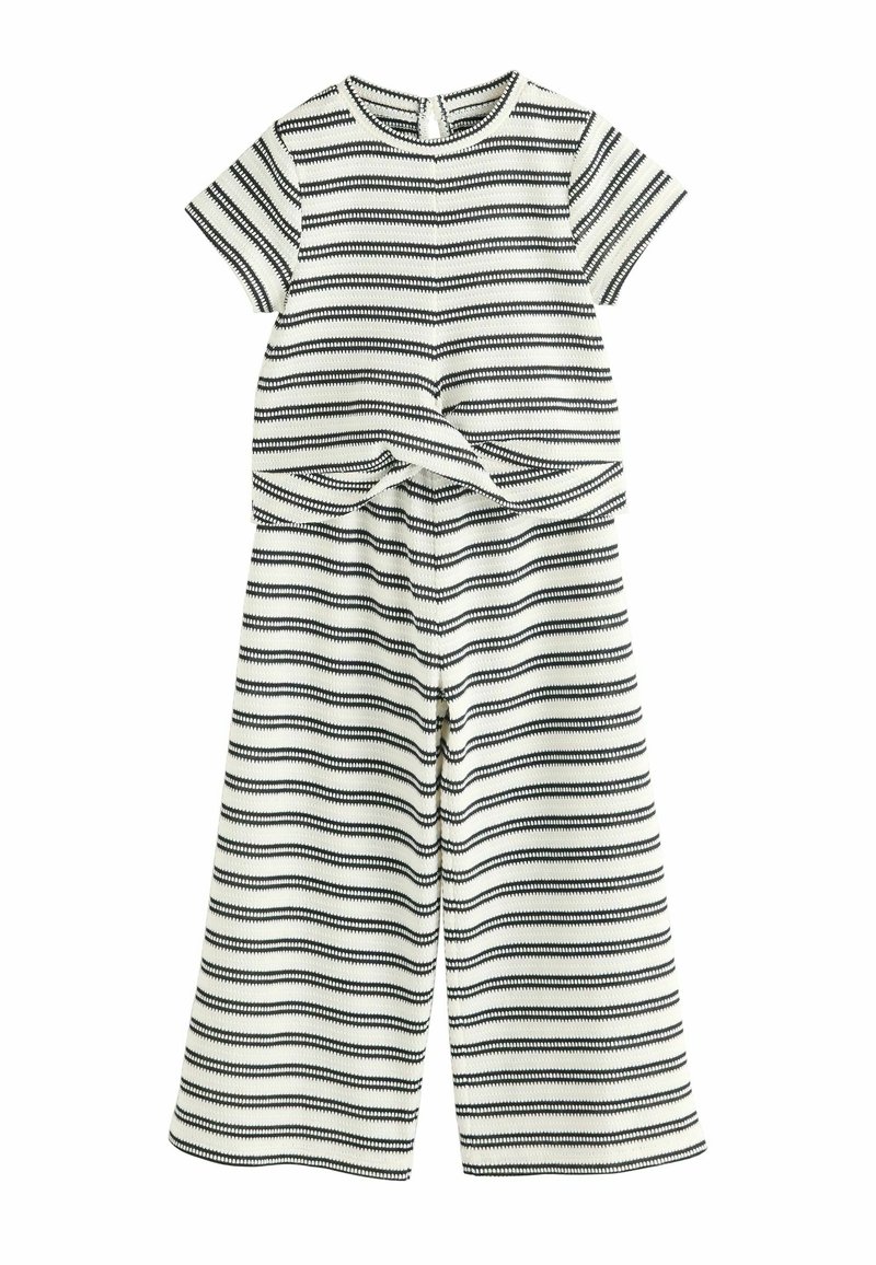 Next REGULAR FIT - STRIPE  WIDE SET - Tygbyxor - black white