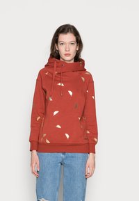 ONLY ONLJALENE HOOD - Sweatshirt com capuz - chili oilgold feathers
