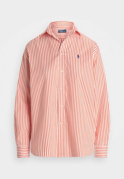 Polo Ralph Lauren RELAXED FIT STRIPED COTTON SHIRT - Bluza z gumbi - white/spring melon
