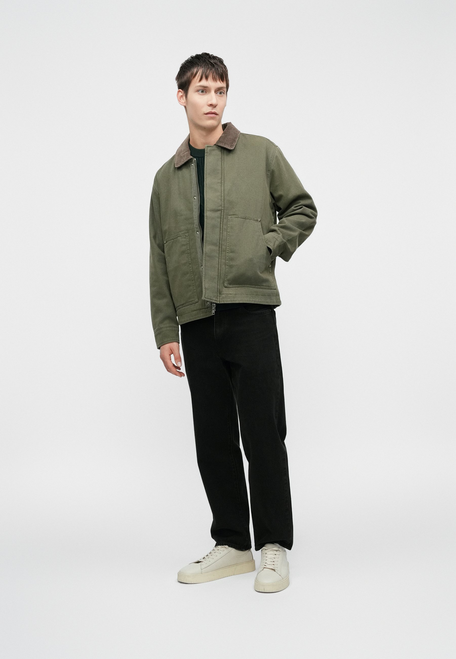 Abercrombie & Fitch KANGA ZIP JACKET - Light jacket - olive