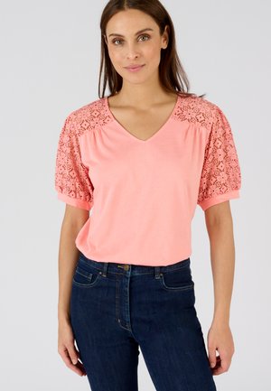 Damart TEE DÉTAILS MACRAMÉ - T-shirt con stampa - pêche