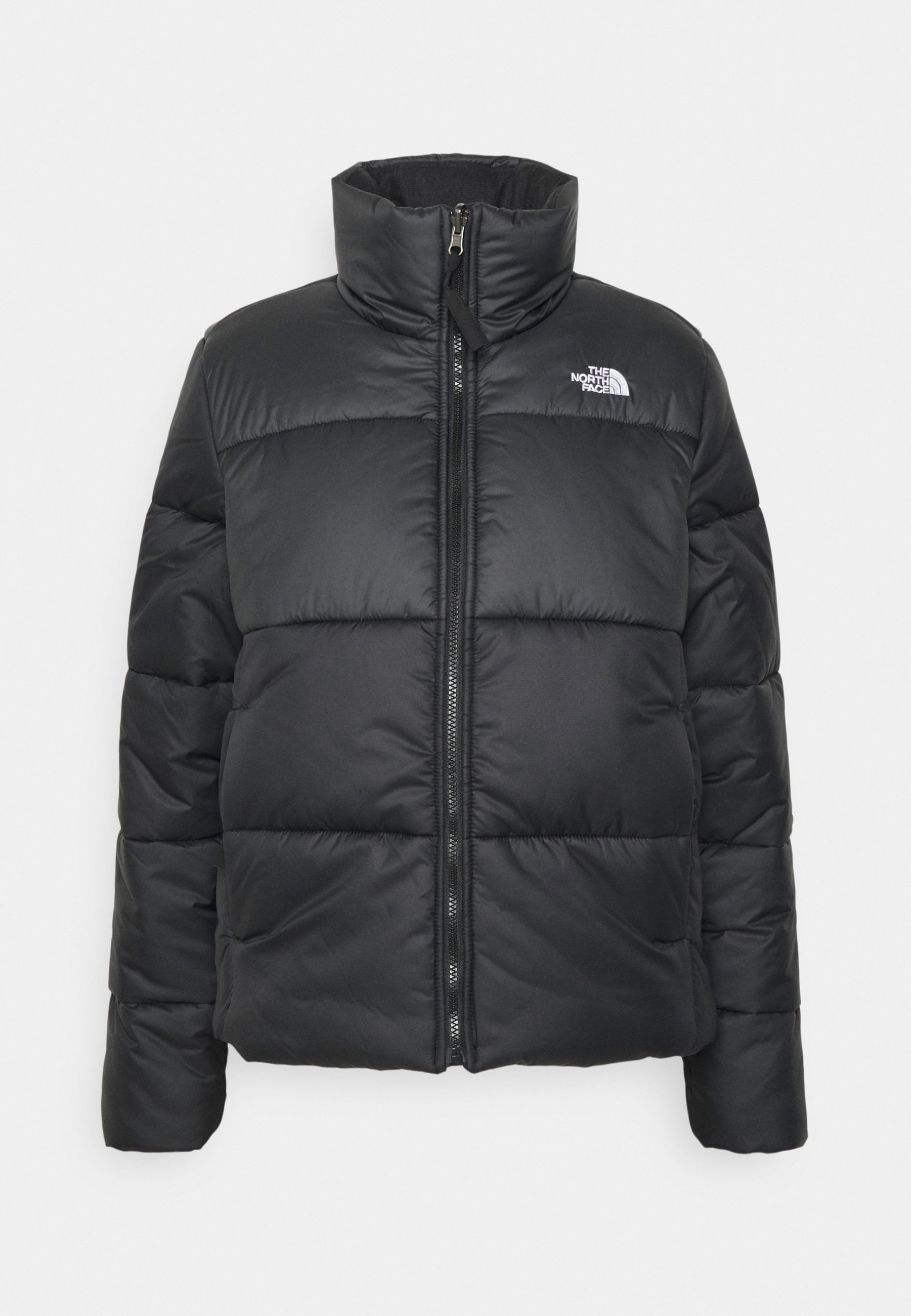 white fluffy north face jacket