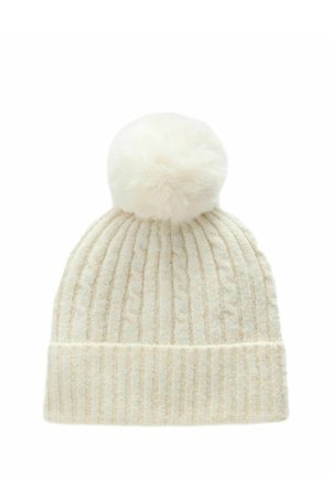 CABLE REGULAR FIT - Kootud müts - cream gold pom