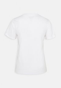 Plain white short-sleeve T-shirt shown from the back with a round neckline on a neutral background.