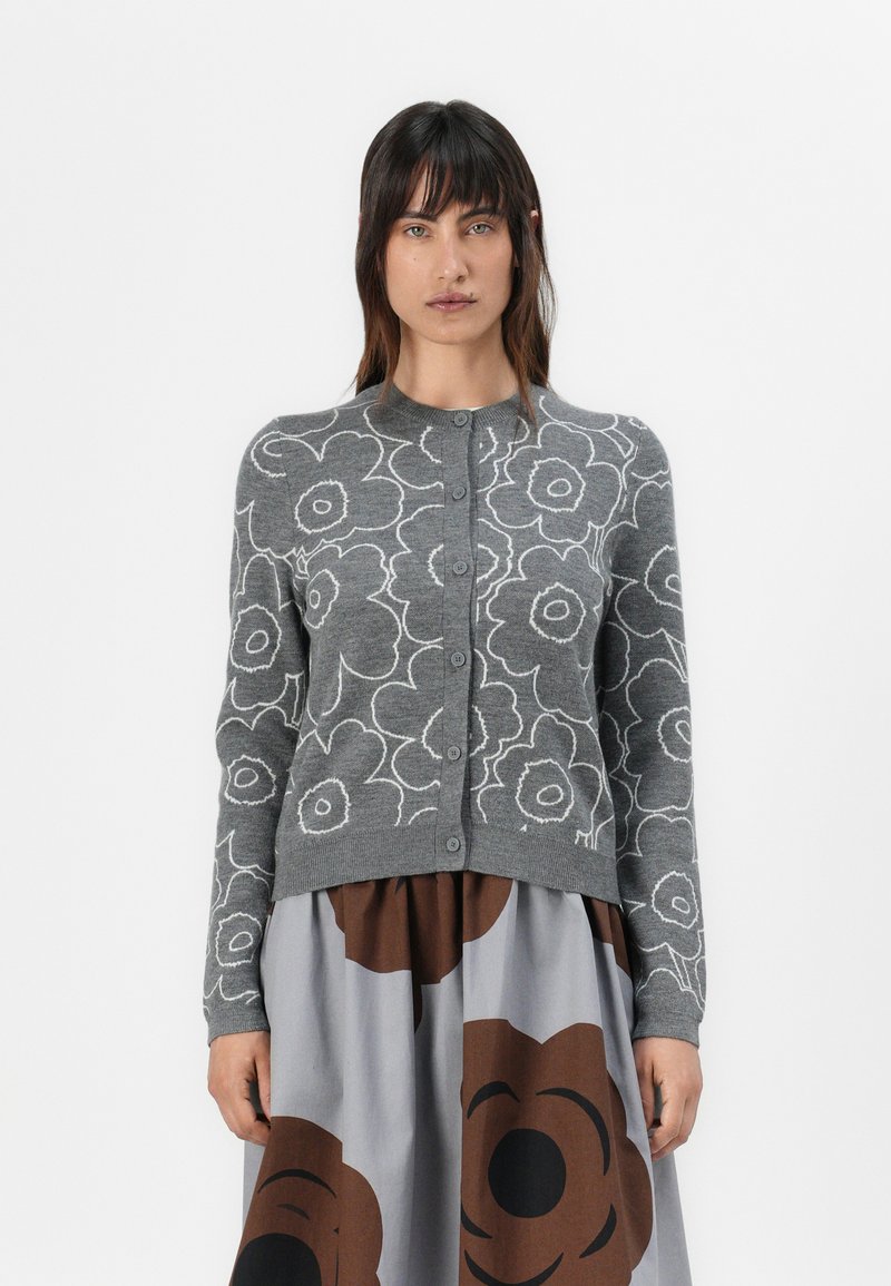 Marimekko VILLI PIIRTO - Cardigan - dark grey/off white
