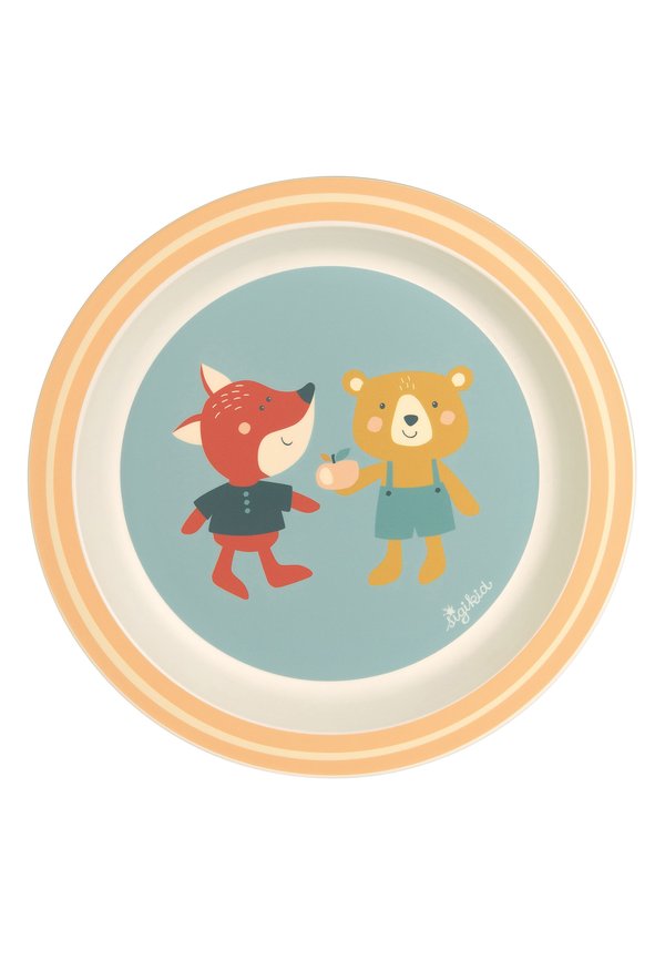 TELLER BÄR & FUCHS RPET "4 FREUNDE" - Kinderschüssel - blau