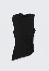 DRAPED FITTED - T-shirts basic - black