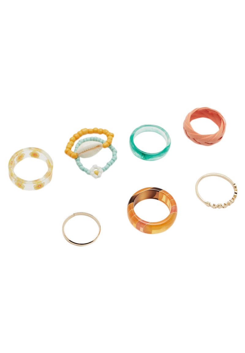 Damen Halsketten | PULL&BEAR 8 PACK Ring orange - XL96804 Damen Halsketten | PULL&BEAR 8 PACK Ring orange - XL96804
