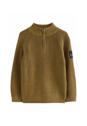 REGULAR FIT - UTILITY ZIP NECK - Strickpullover - green