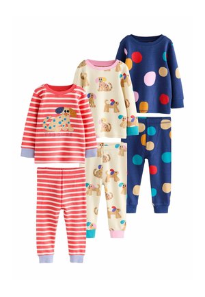 Next, REGULAR FIT - SNUGGLE 3 PACK SET - Nachtwäsche Set - red navy dog applique