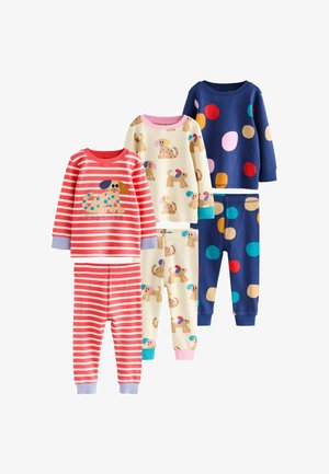 Next, REGULAR FIT - SNUGGLE 3 PACK SET - Pyjama set - red navy dog applique