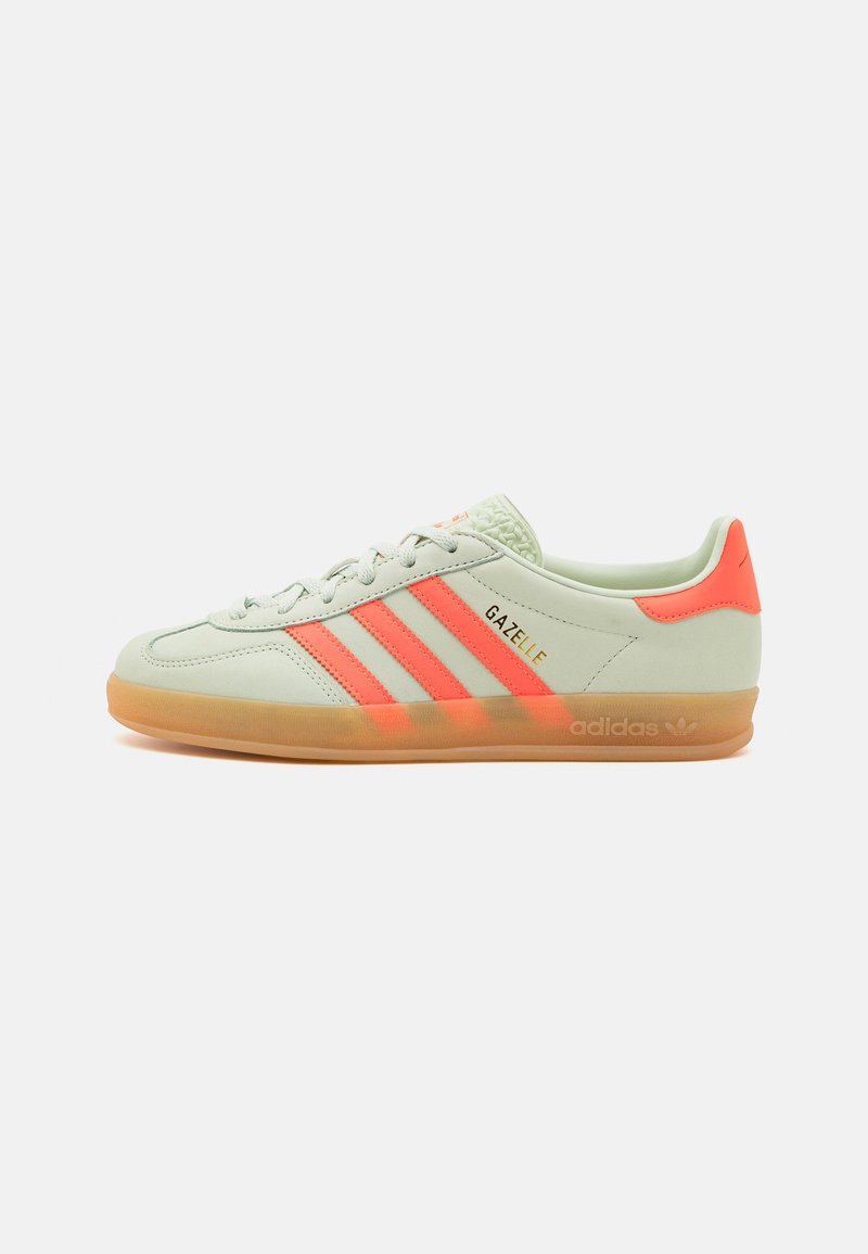 adidas Originals - GAZELLE INDOOR - Trainers - linen green/solar orange, Enlarge