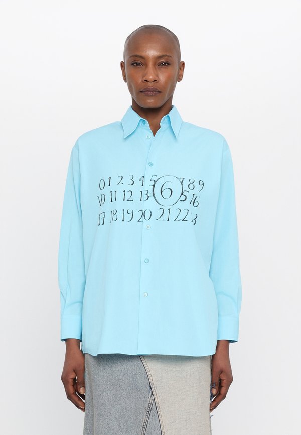 LONG SLEEVED SHIRT - Button-down blouse - turquoise