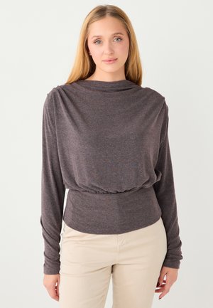 SOFT TEXTURED - T-shirt à manches longues - coffee melange