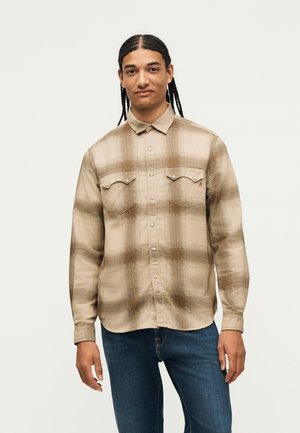 Replay, CHECKED ESSENTIAL SHIRT - Camisa - brown/cream