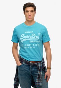 Superdry & Co VINTAGE LOGO - T-shirt print - blau