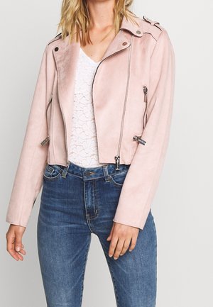 Bunda z umělé kůže - light pink