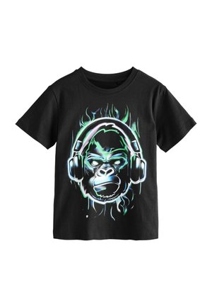 Next SHORT SLEEVE STANDARD - Print T-shirt - black multi gorilla