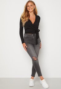 Bubbleroom WRAP TIE TOP - Camicetta - black
