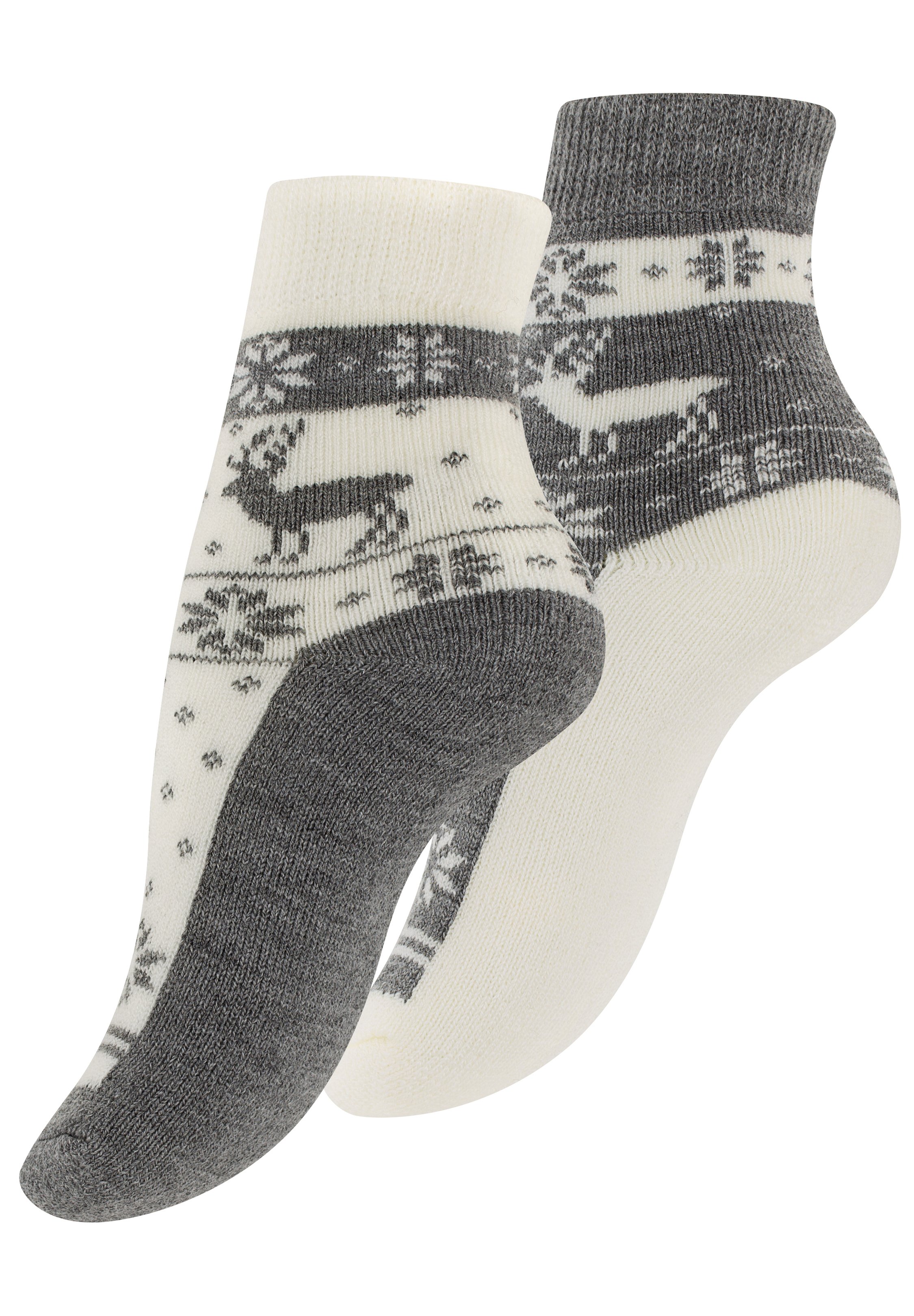Yenita Hüttensocken 2 Paar - Mit Weichem Teddyfell, ABS Anti-Rutschsohle, Größe 36-41