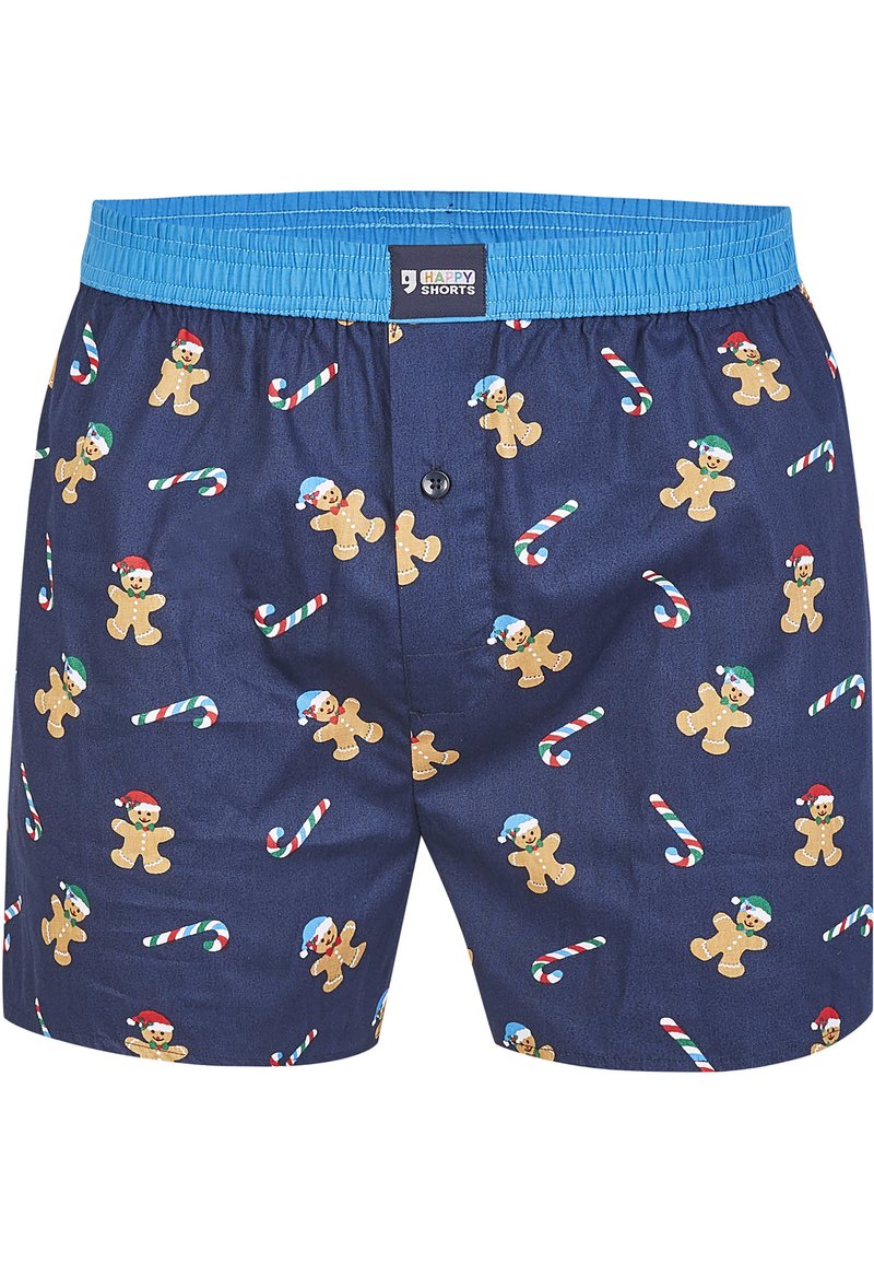 Herren Unterhosen | Happy Shorts Boxershorts gingerbreadman/dunkelblau - UF48829 Herren Unterhosen | Happy Shorts Boxershorts gingerbreadman/dunkelblau - UF48829
