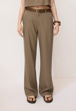 Stradivarius, Bukser - dark brown