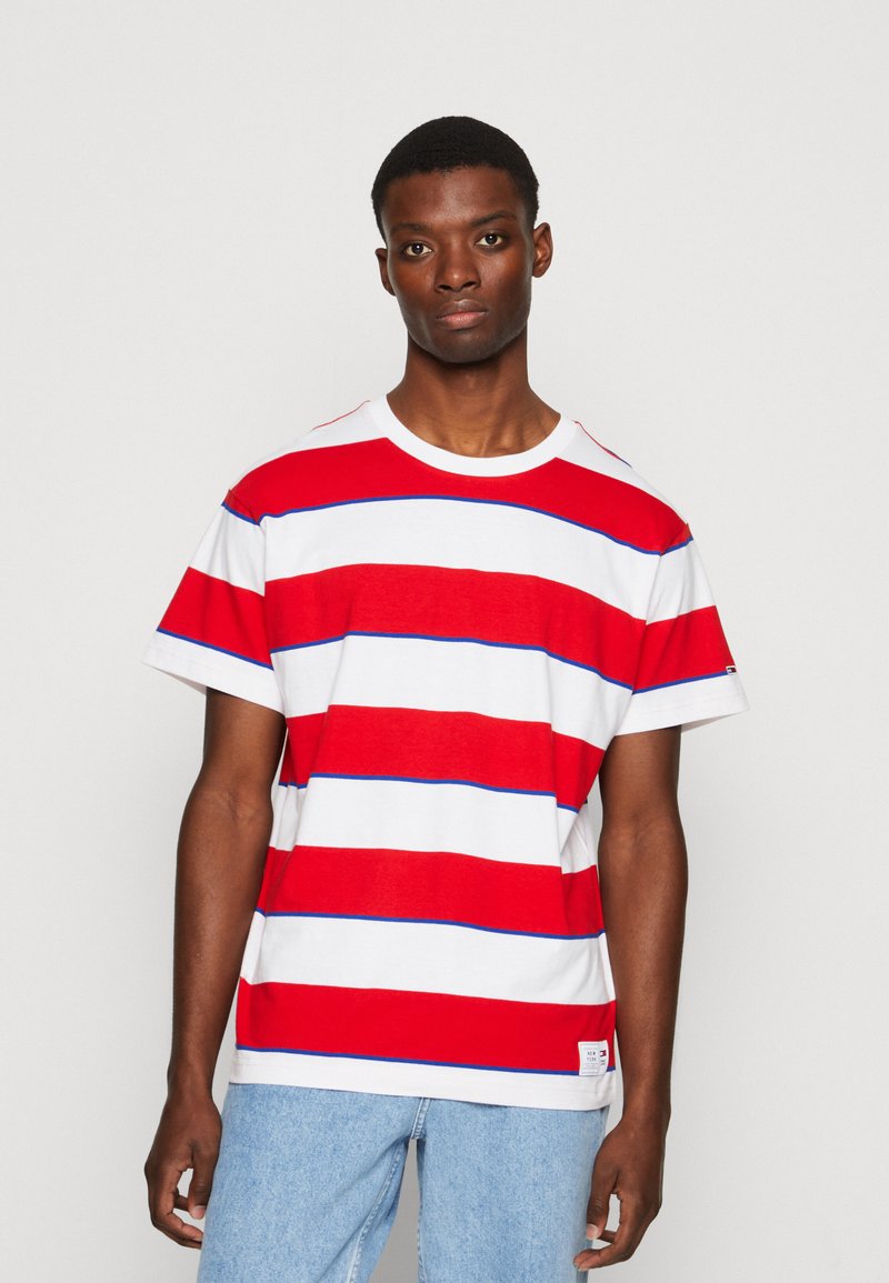 Tommy Jeans BOLD STRIPE Print Tshirt deep crimson/red Zalando.co.uk