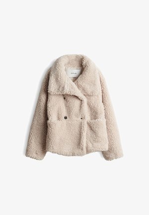 OPUS, RELAXED FIT DOUBLE BREASTED - Fleece jacket - macadamia