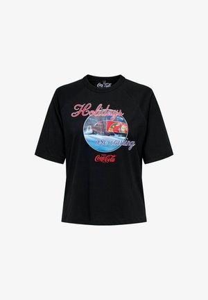 ONLY Carmakoma, CARCOCA COLA XMAS LIFE - T-shirts print - black