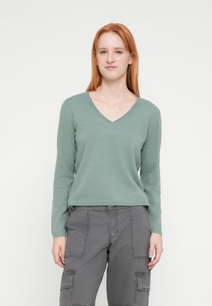 ONLLOYAL LIFE V NECK - Pullover - chinois green/melange