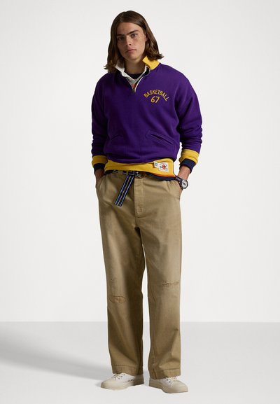 Polo Ralph Lauren VINTAGE FIT FLEECE COLLARED SWEATSHIRT - Sudadera - chalet purple/arctic yellow