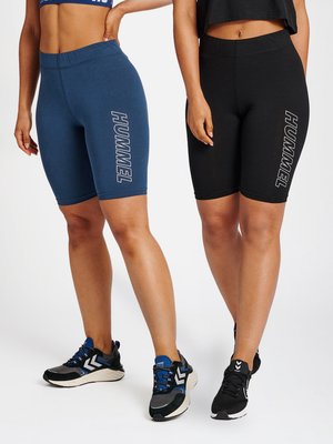 Hummel HMLTE MAJA 2 PACK MW C - Leggings - black insigina blue