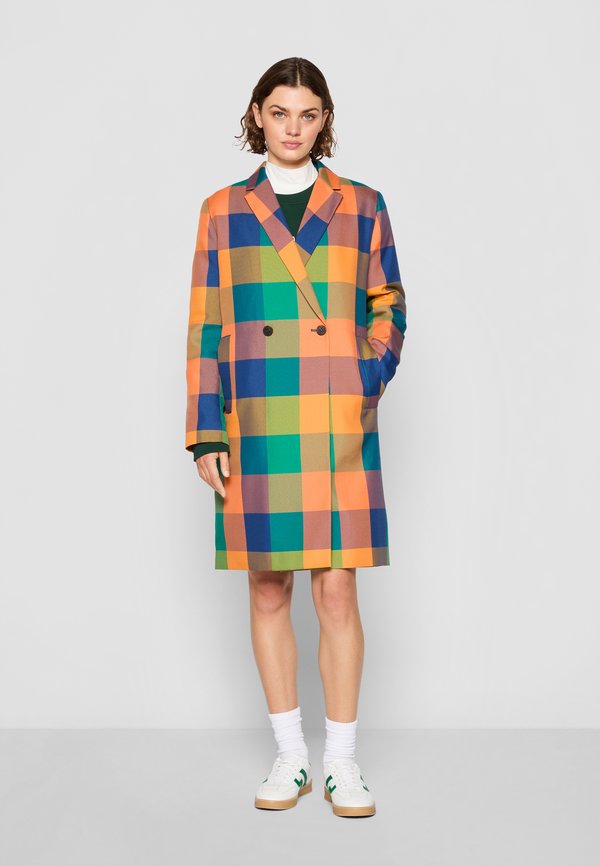 EXCLUSIVE HERITAGE 2.0 CHECKED COAT - Classic coat - pumpkin orange