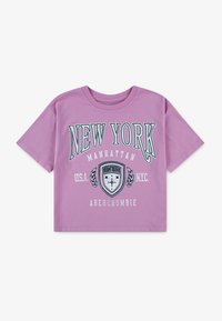 Abercrombie & Fitch CREST BOXY TEE - Print T-shirt - begonia pink
