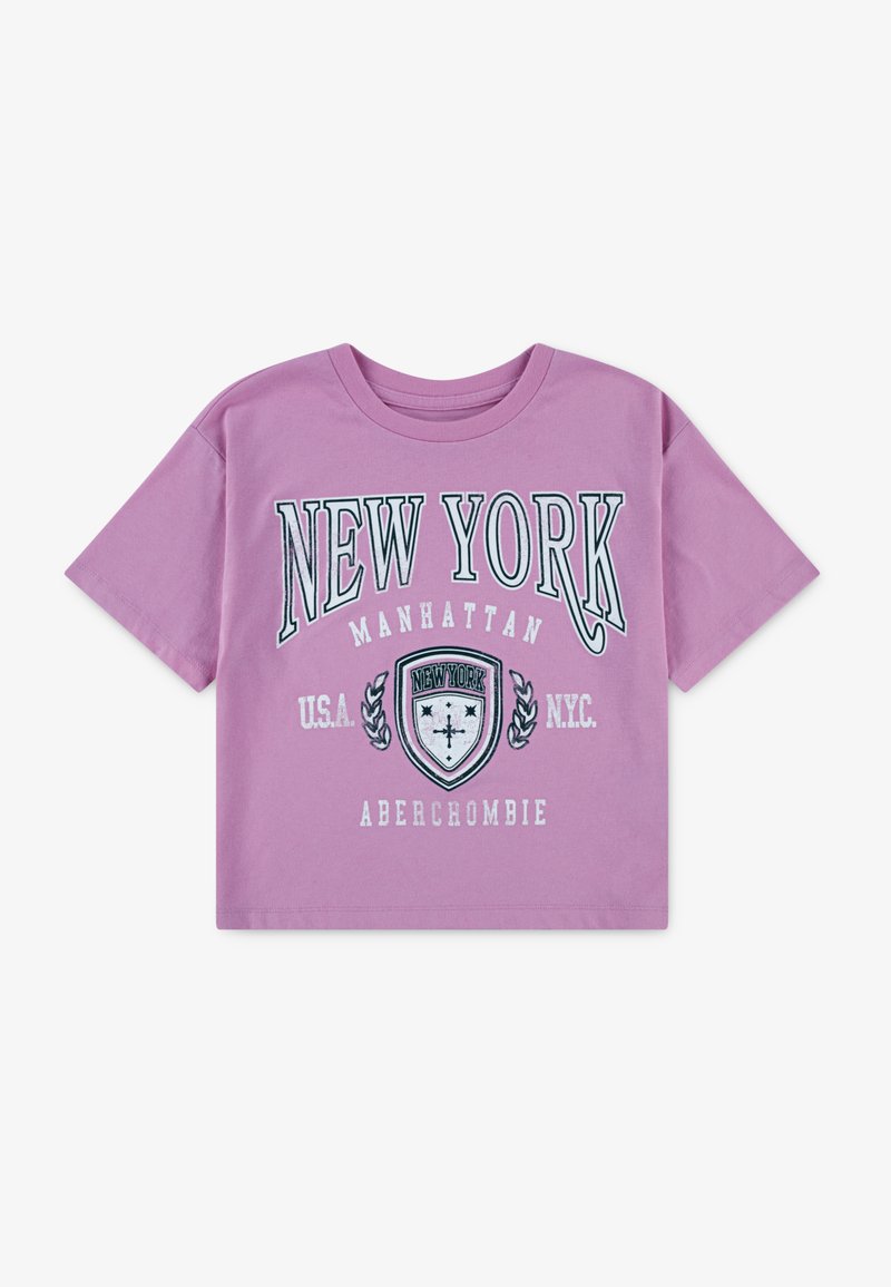 Abercrombie & Fitch CREST BOXY TEE - Print T-shirt - begonia pink