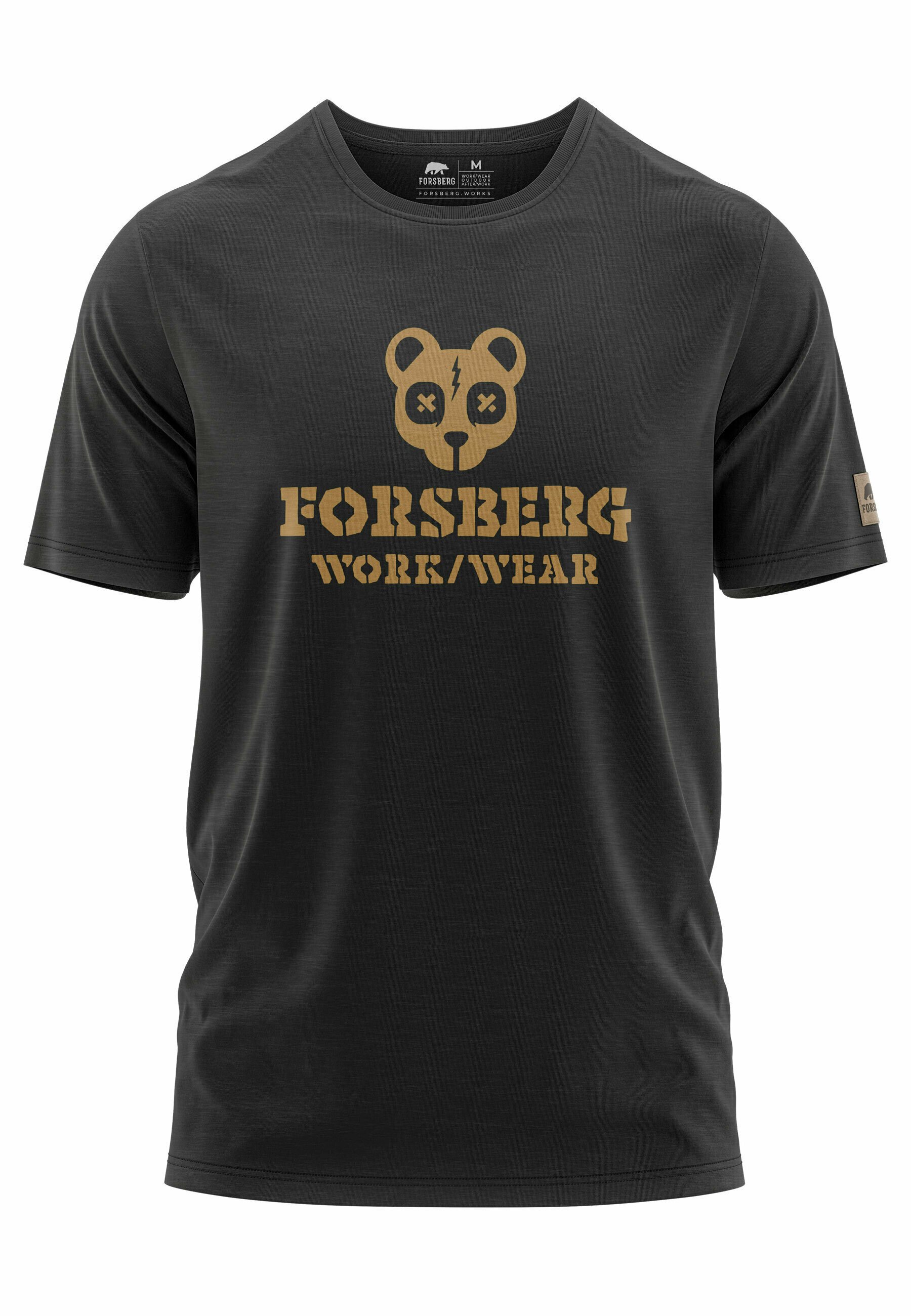 FORSBERG T-Shirt Mit Brustlogo – Polygondesign & Taillierter Schnitt