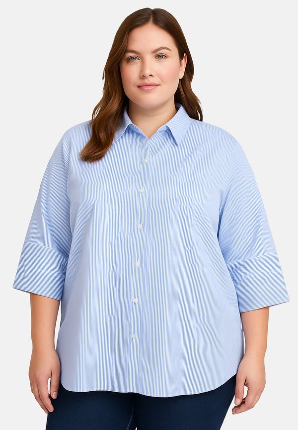 GESTREIFTES  - Hemdbluse - blau