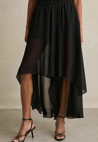 Reiss PETITE FIT - LUCIE OVERLAY HIGH LOW  - Stoffhose - black