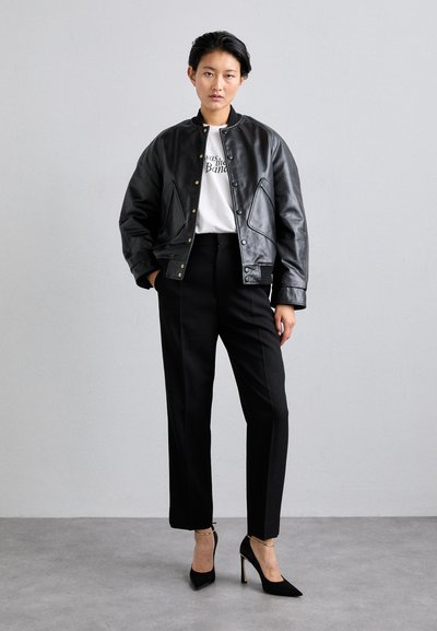 Victoria Beckham VARSITY JACKET - Veste en cuir - black