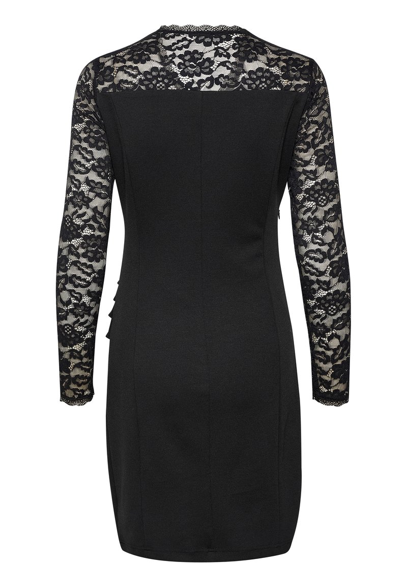 chinese dress ladies Kylitha black lace ribbon mini dress